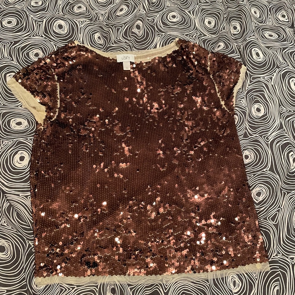 Bronze sequin blouse
